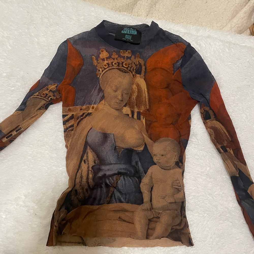 JPG Madonna and child mesh Long Sleeve Top